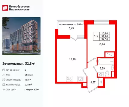 1-к кв. Ленинградская область, Всеволожский район, Свердловское ...