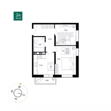 2-к кв. Ярославская область, Ярославль Северный жилрайон, 15-й мкр, 1 ...