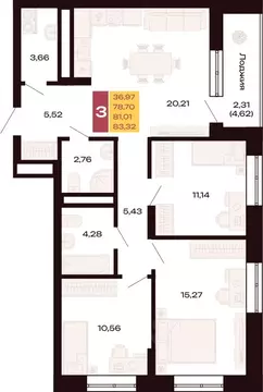 3-к кв. Свердловская область, Екатеринбург Юго-Западный жилрайон, ...