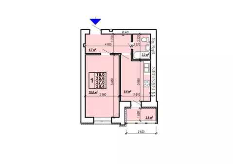 1-к кв. Саратовская область, Энгельс Дом у озера жилой комплекс (38.4 ...