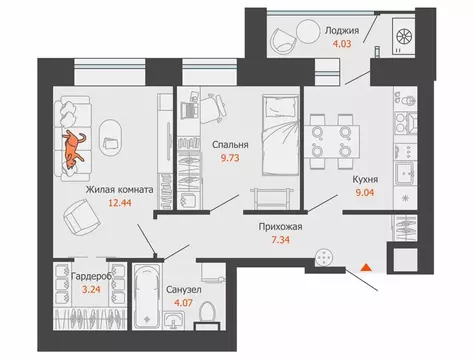 2-комнатная квартира: Ульяновск, микрорайон Новый Город, квартал ...