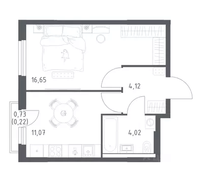 1-к кв. Башкортостан, Уфа ул. Минигали Губайдуллина, 8к9 (36.08 м)