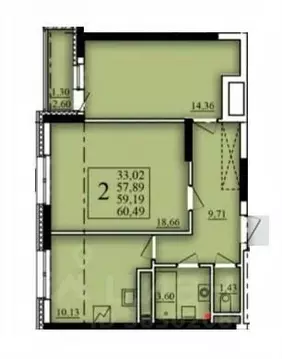 2-к кв. Башкортостан, Уфа Затон-Восточный жилрайон, Паруса жилой ...