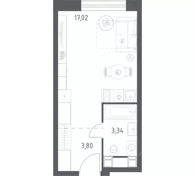 Студия Москва Пятницкое ш., 56Б (24.16 м)