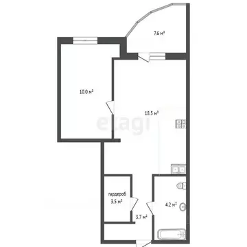 1-к кв. Тюменская область, Тюмень ул. Станислава Карнацевича, 4 (40.0 ...