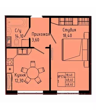 1-к кв. Ленинградская область, Коммунар г. Гатчинский муниципальный ...