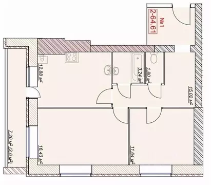2-к кв. Ярославская область, Ярославский муниципальный округ, пос. ...