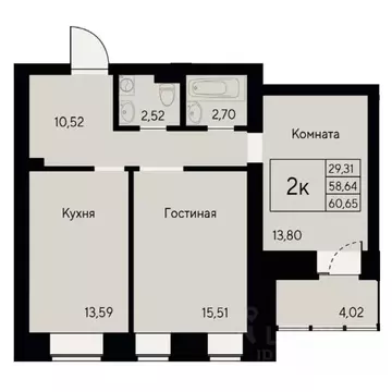 2-к кв. Красноярский край, Красноярск ул. Елены Стасовой, 80 (61.0 м)