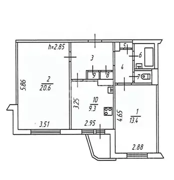 2-к кв. Мурманская область, Мурманск просп. Кирова, 43 (57.5 м)