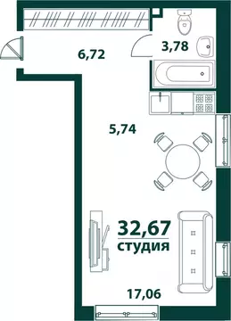 1-к кв. Ульяновская область, Ульяновск 19-й мкр, Аквамарин-2 жилой ...