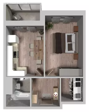 1-комнатная квартира: село Тарасовка, микрорайон Пушкарь, 1 (38.2 м)