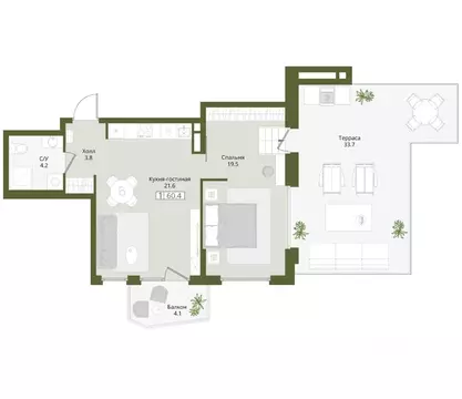 1-к кв. Московская область, Красногорск городской округ, Нахабино пгт  ...