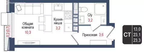 Квартира-студия: Королёв, микрорайон Первомайский, ЖК Киноквартал, к1 ...