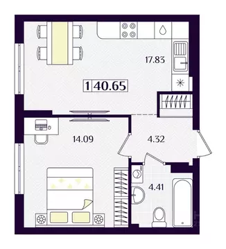 1-к кв. Калининградская область, Зеленоградск ул. Потемкина, 15А ...