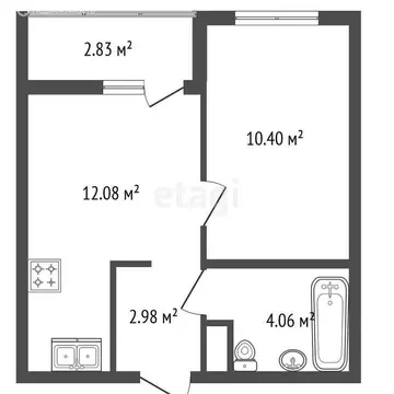 1-комнатная квартира: Мурино, Романовская улица, 4 (30.94 м)
