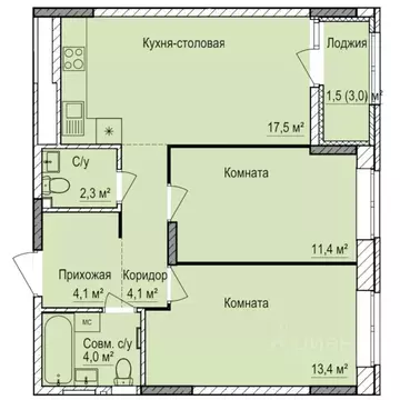 2-к кв. Удмуртия, Ижевск Буммаш жилрайон, Покровский жилой комплекс ...