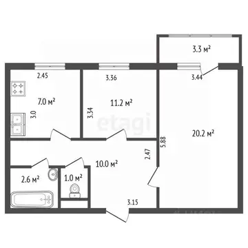Комната Санкт-Петербург Граничная ул., 21 (20.2 м)