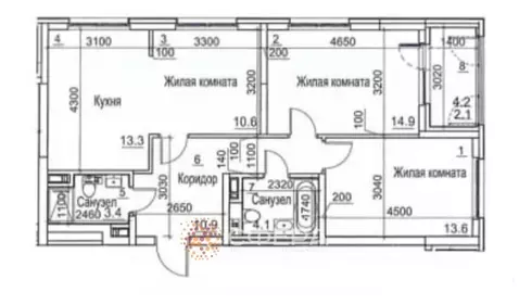 3-к кв. Новосибирская область, Новосибирск Тайгинская ул., 39 (70.5 м)