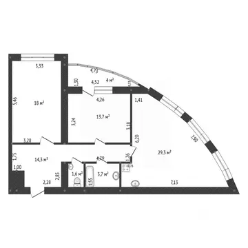 3-к кв. Башкортостан, Уфа ул. Сун-Ят-Сена, 7 (80.6 м)