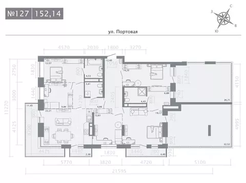 4-к кв. Татарстан, Казань Живи на Портовой жилой комплекс (152.14 м)