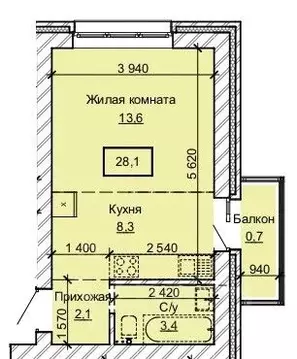 1-к кв. Алтайский край, Барнаул ул. Анатолия (28.1 м)