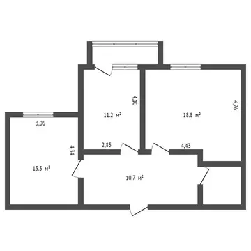 2-комнатная квартира: Благовещенск, Амурская улица, 208 (72 м)