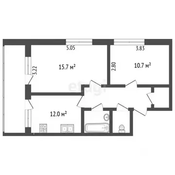 2-к кв. Калужская область, Калуга ул. Учхоз, 4 (46.7 м)