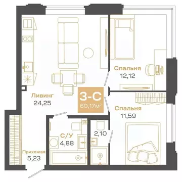 3-к кв. Новосибирская область, Новосибирск Академгородок мкр, ул. Мусы ...