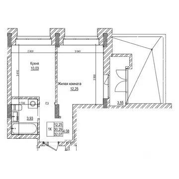 1-к кв. Новосибирская область, Новосибирск Комсомольский Проспект ...