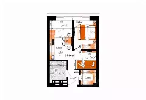 2-к кв. Приморский край, Владивосток ул. Гамарника (35.46 м)