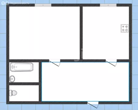 1-комнатная квартира: Задонск, улица Карла Маркса, 23 (34.8 м)