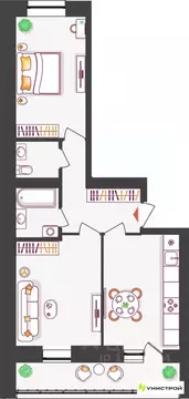 2-к кв. Самарская область, Тольятти ул. Владимира Высоцкого (54.92 м)