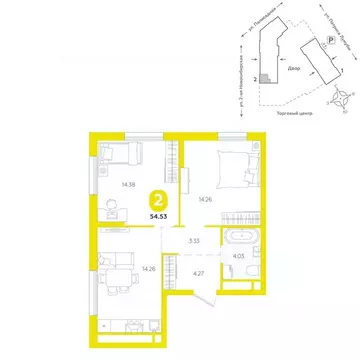 2-к кв. Свердловская область, Екатеринбург ул. Патриса Лумумбы, 4А ...