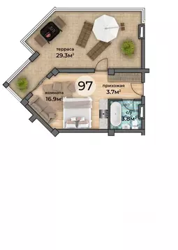 1-к кв. Крым, Черноморское пгт, д. Итальянская  (53.7 м)