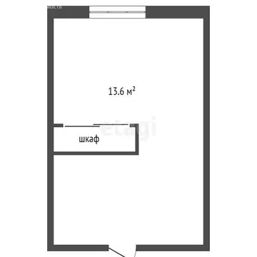 1к в -комнатной квартире (13.6 м)