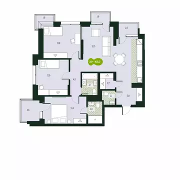 4-к кв. Забайкальский край, Чита Каштакский мкр,  (105.11 м)