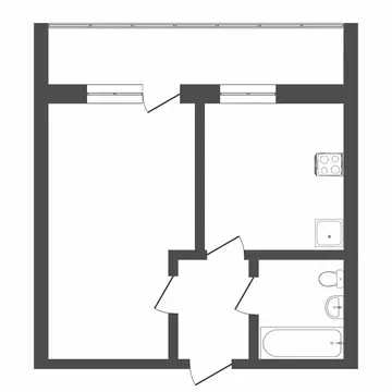 1-комнатная квартира: Тюмень, улица Мебельщиков, 12 (26 м)