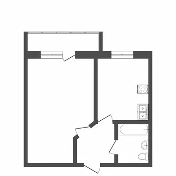 1-комнатная квартира: Тюмень, Западносибирская улица, 10 (31.2 м)