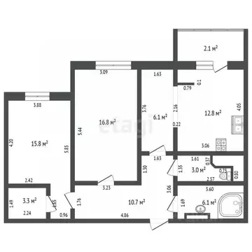2-к кв. Мордовия, Саранск Московская ул., 44 (78.7 м)