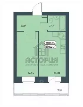 1-к кв. Красноярский край, Красноярск ул. Светлова, 2 (39.62 м)
