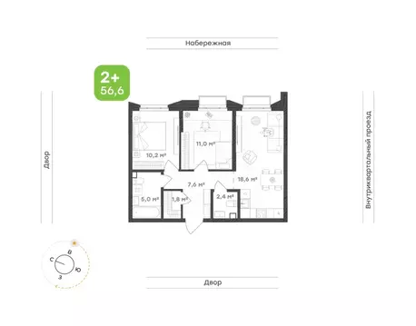 2-к кв. Свердловская область, Екатеринбург Уктус жилрайон, Cемейный ...