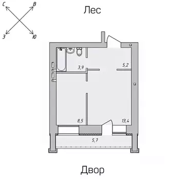 1-к кв. Томская область, Томск Нижний пер., 51 (33.19 м)