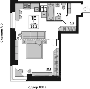 1-к кв. Волгоградская область, Волгоград Ангарская ул., 7 (39.2 м)