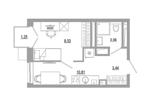 Студия Астраханская область, Астрахань Энергетическая ул. (26.77 м)