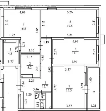 3-комнатная квартира: Екатеринбург, улица Викулова, 24 (91.8 м)