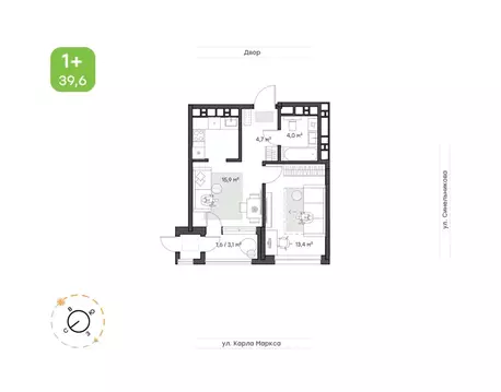 1-к кв. Хабаровский край, Хабаровск ул. Синельникова, 4 (39.6 м)