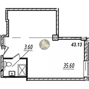 Квартира-студия: Санкт-Петербург, Измайловский бульвар, 1к2 (43.13 м)