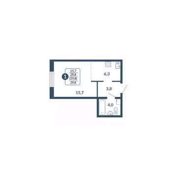 Студия Кировская область, Киров ул. Анжелия Михеева, 5 (29.8 м)