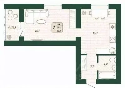 1-к кв. Самарская область, Волжский район, Смышляевка городское ...