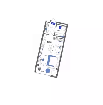 Студия Крым, Судак ул. Набережная, 75 (44.5 м)